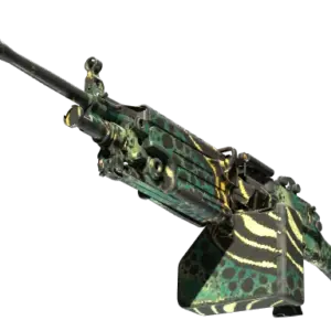 StatTrak™ M249 | Emerald Poison Dart (Well-Worn)
